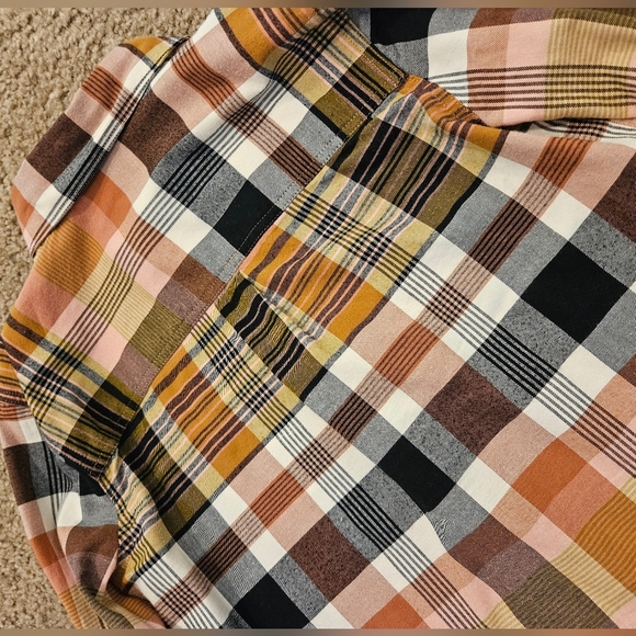 Madewell Classic Ex-Boyfriend Shirt in Coral Seconda Plaid, Size XS - Picture 10 of 10